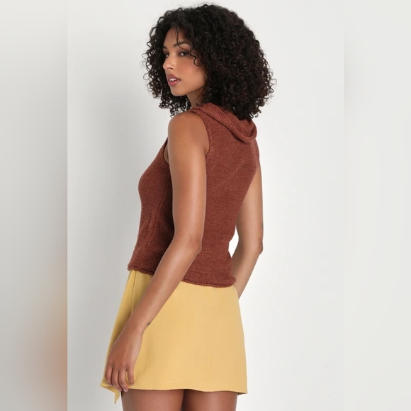 Lulus Knot Basic Yellow Tie-front Mini Skirt - Size M - Picture 4 of 4